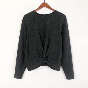 Lululemon‎ Twist Front Long Sleeve Sweater Gray Crewneck